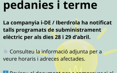 Cortes programados de luz en Muro