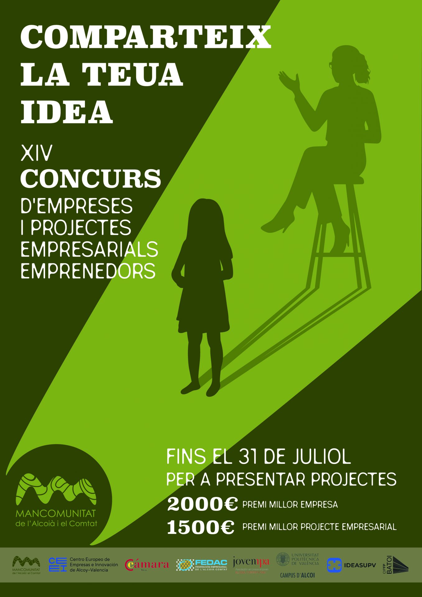 XIV CONCURS D'EMPRESES I PROJECTES EMPRESARIALS EMPRENEDORS DE LA MANCOMUNITAT DE L'ALCOIÀ I EL COMTAT PER A L'EXERCICI 2026