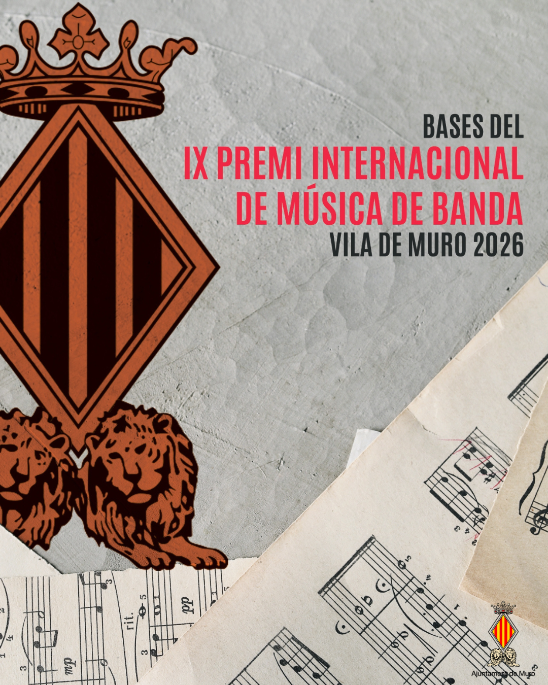 BASES: Muro convoca el IX Premio Internacional de Composición de Música para Banda Vila de Muro 2026