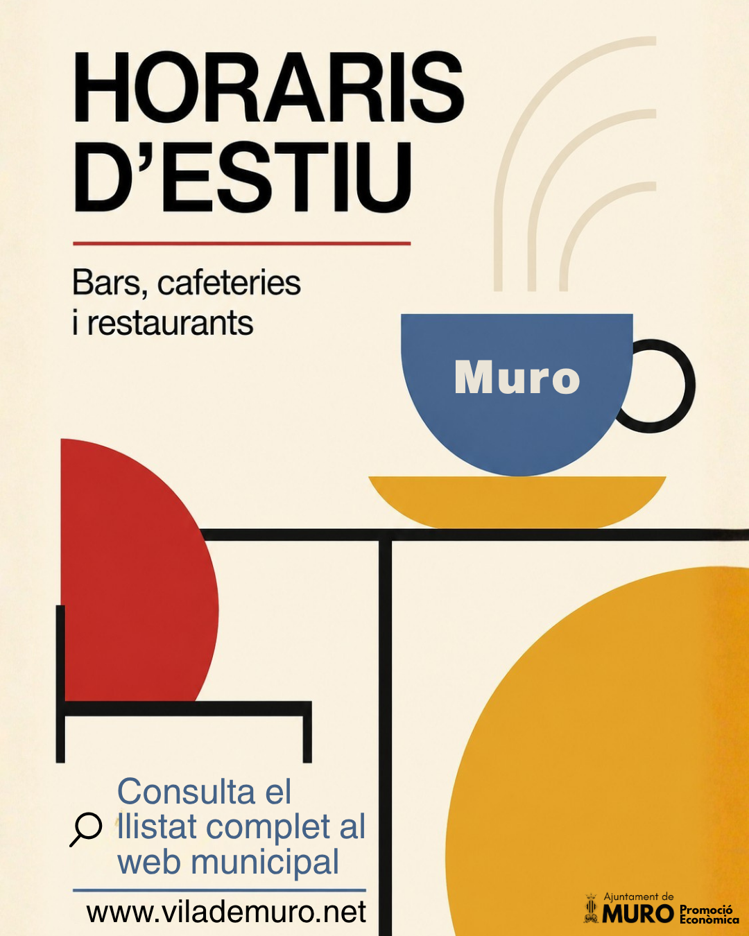 Horaris d’estiu dels bars, cafeteries i restaurants de Muro